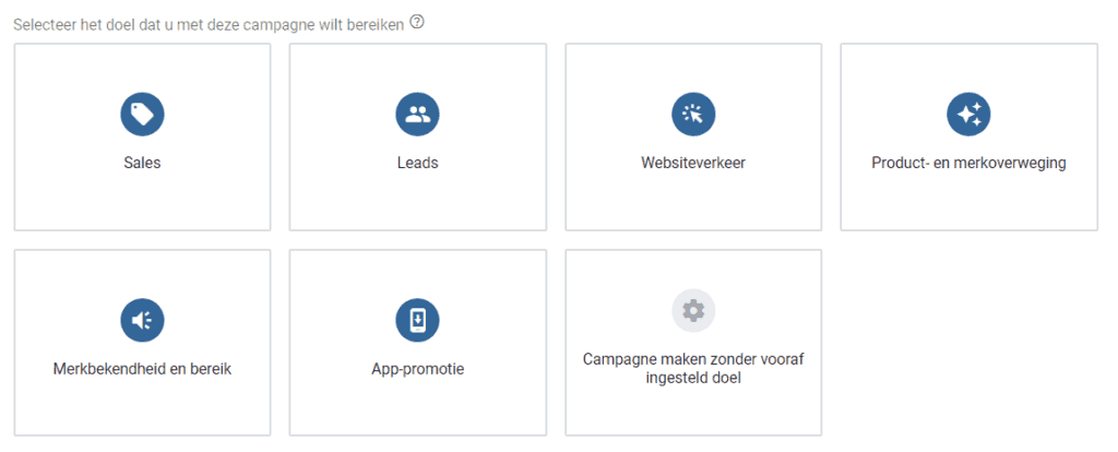 Google Ads campagne doel
