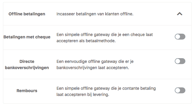 Cash betaling WooCommerce