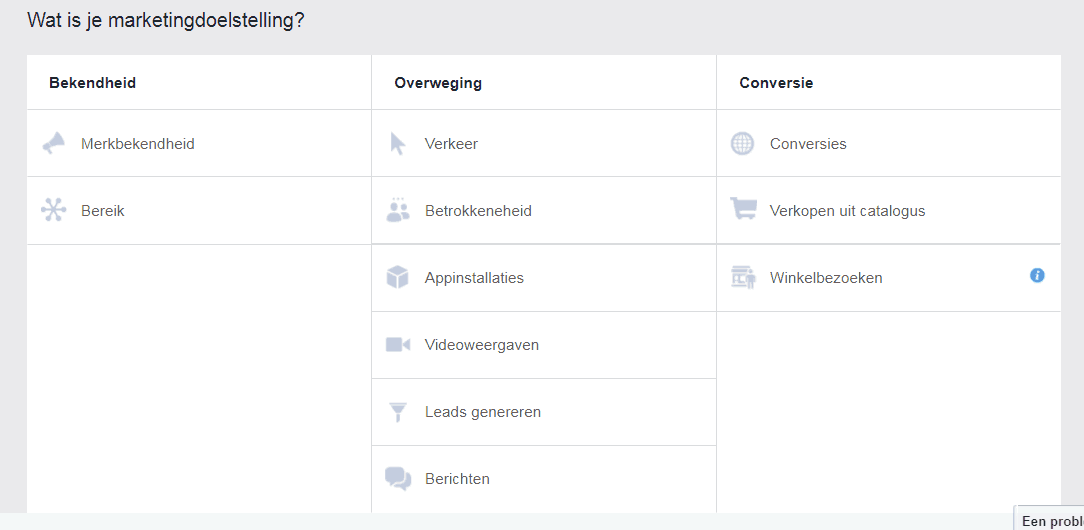 facebook advertentie doelstellingen