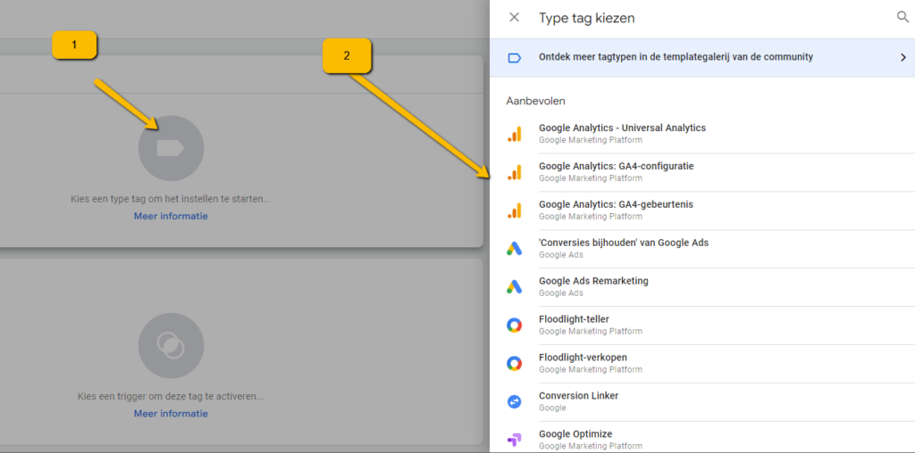 Google tag manager tag type