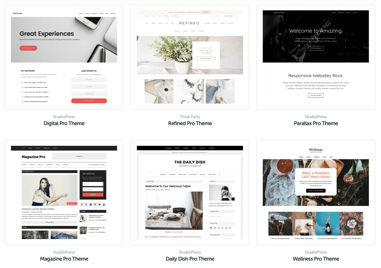 StudioPress thema's voor WooCommerce
