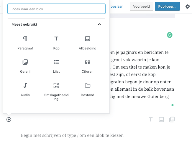 Gutenberg blokken