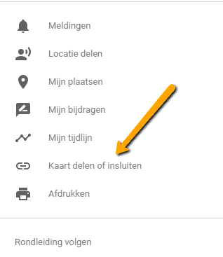 Google Maps kaart delen insluiten