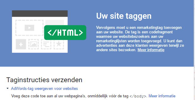 Remarketing tag instructies
