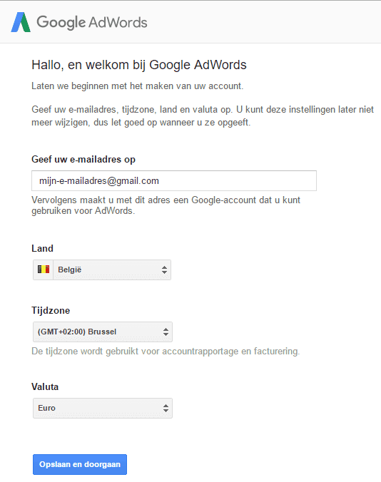 Welkom bij Google AdWords