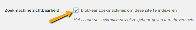 WordPress instellingen zoekmachine zichtbaarheid